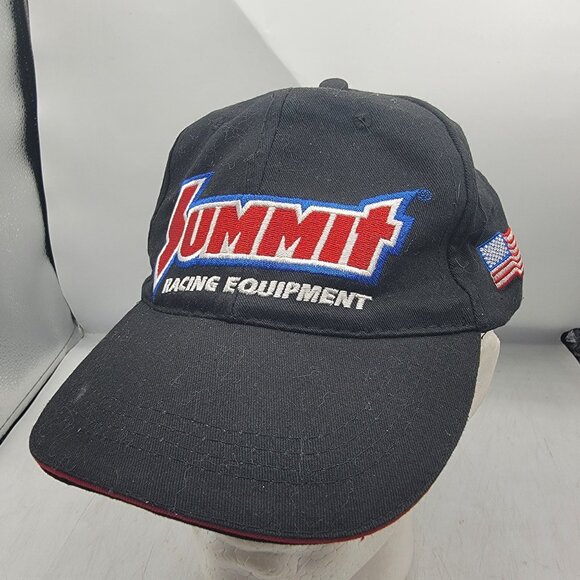 Summit Racing Equipment Black Cap With American Flag Patch 50th Anniversary Logo - Picture 1 of 10